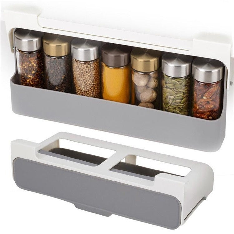 Organizador Porta Temperos Retratil Prateleira Com 6 Potes Cozinha Condimentos
