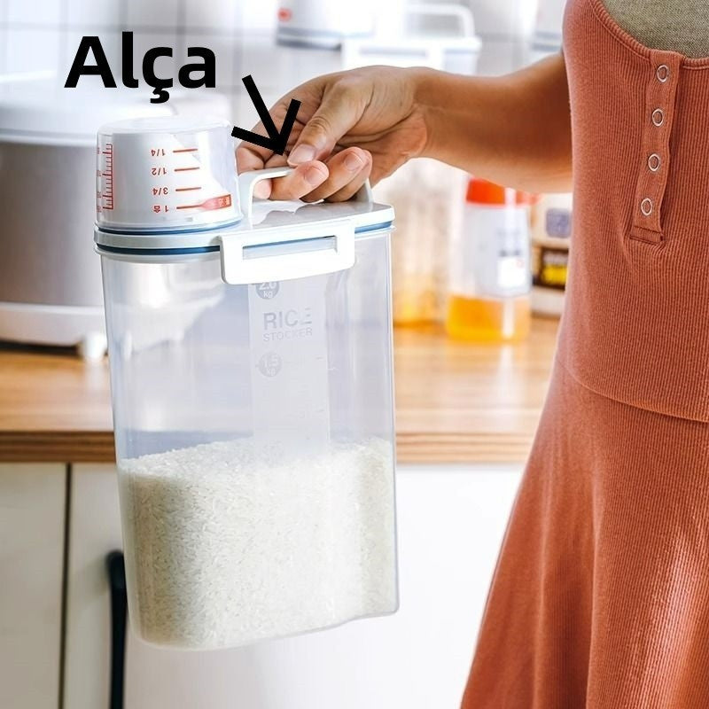 Pote Hermético 2,5L com Medidor – Organização, Praticidade e Frescor na Sua Cozinha