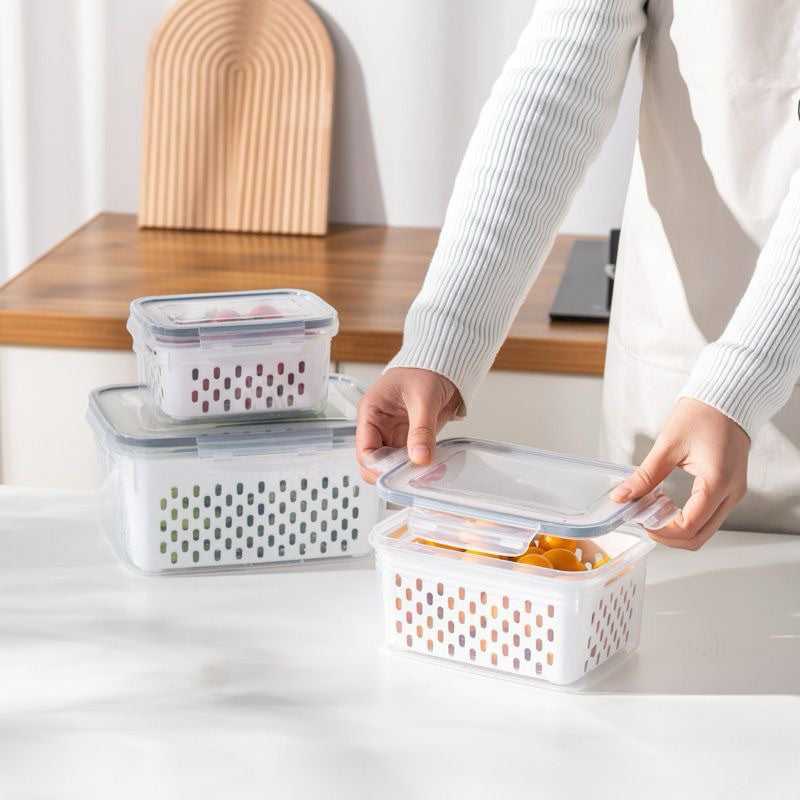Organizadores de Geladeira com Tampa - Kit com 3 Unidades