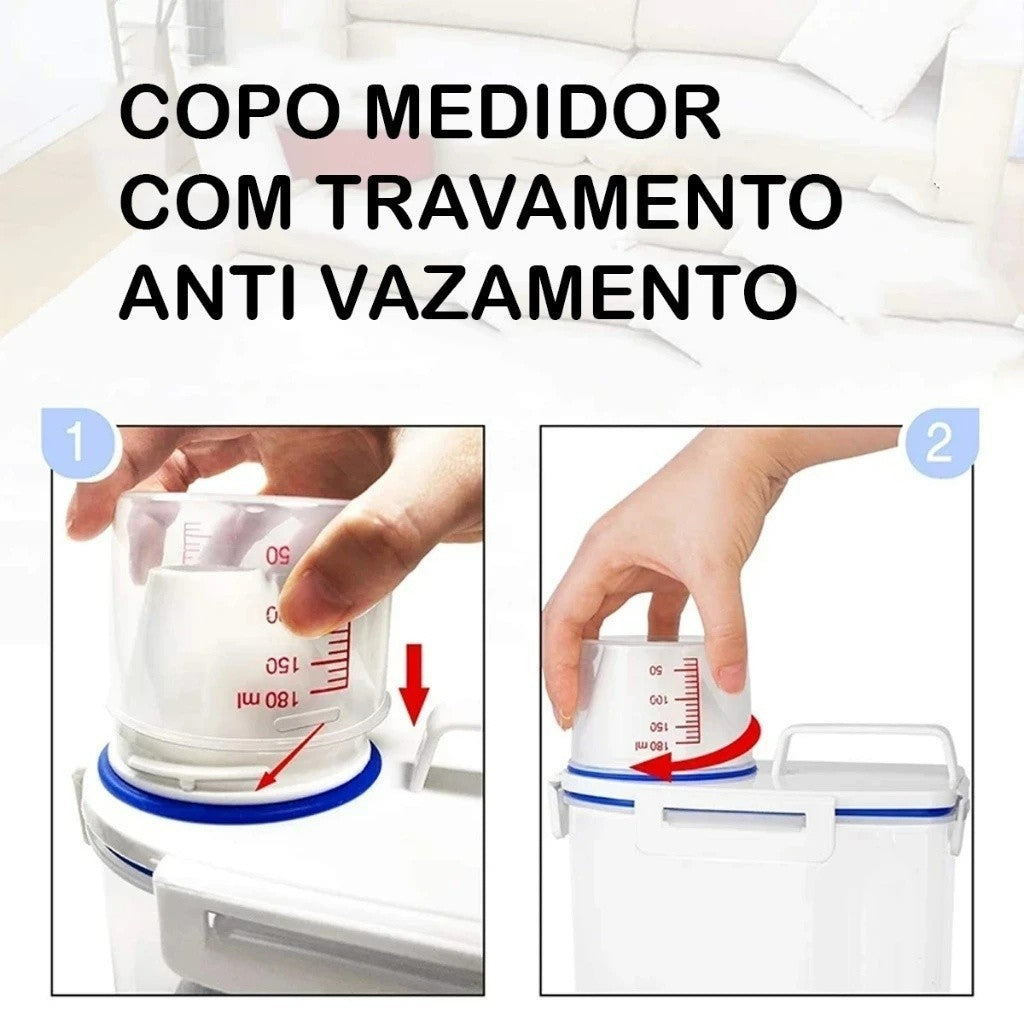 Pote Hermético 2,5L com Medidor – Organização, Praticidade e Frescor na Sua Cozinha