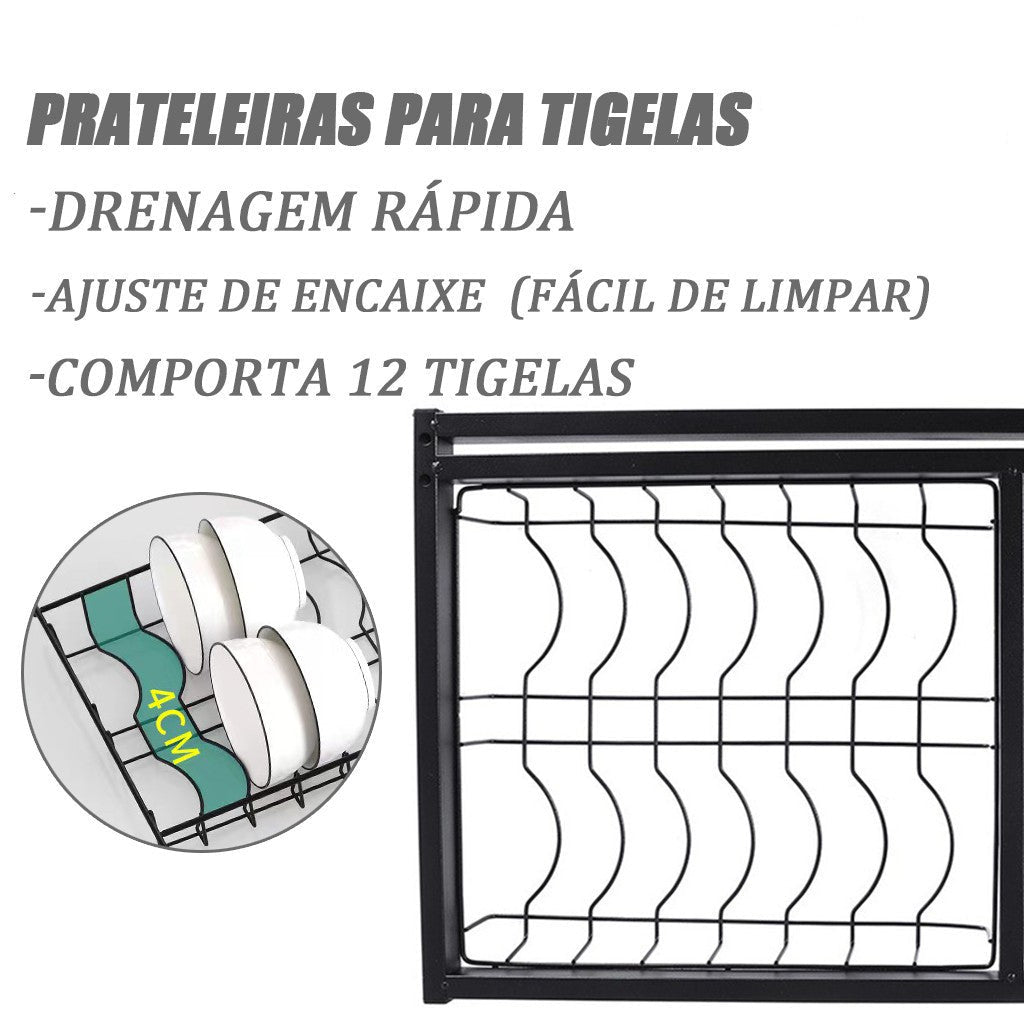 Escorredor de Louça de Pia – Preto Elegante e Super Funcional