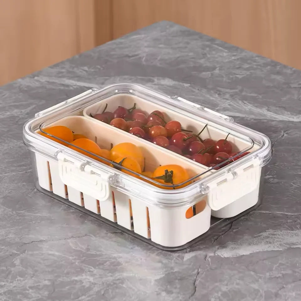 Organizador Hermético Multiuso para Geladeira – Conserva Frutas e Alimentos com Praticidade