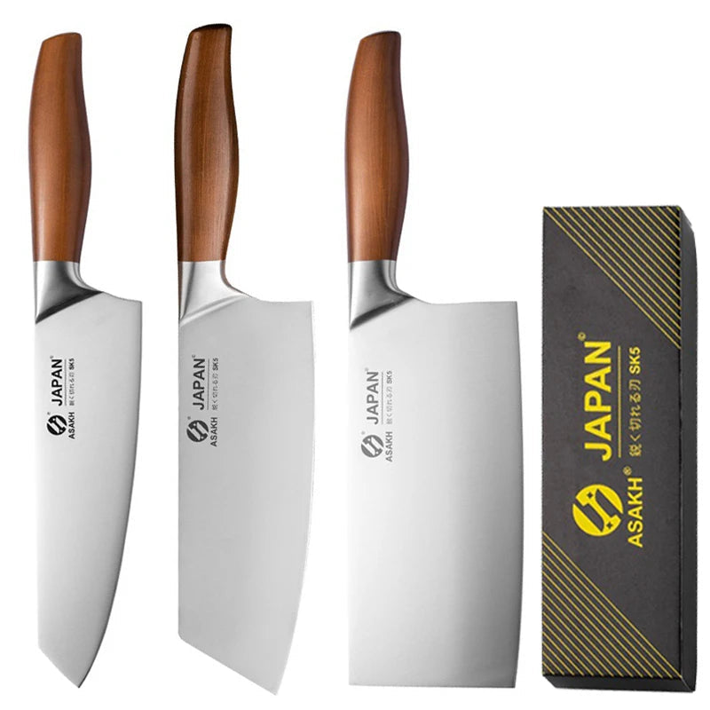Conjunto de facas de cozinha japonesas, aço inoxidável, filé de peixe, cutelo de carne, faca de chef, sushi, faca de corte santoku, ferramentas de cozinha