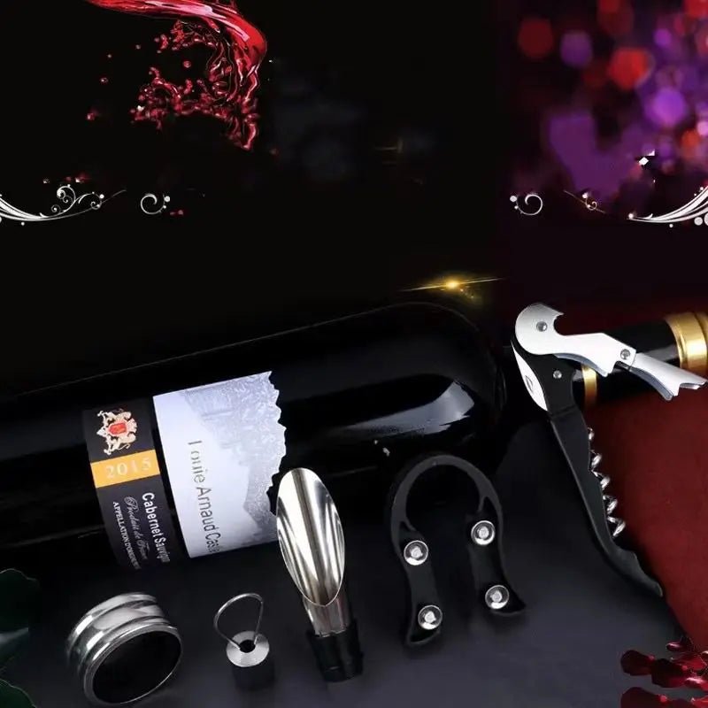 Abridor de garrafas de vinho portátil com 5 peças - LK House