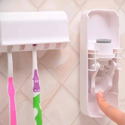 aplicador de pasta de dente Automático + Suporte para 5 escovas - LK House