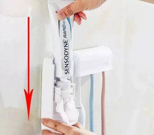 aplicador de pasta de dente Automático + Suporte para 5 escovas - LK House