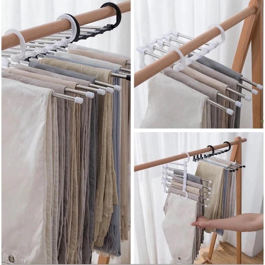 Cabide Retrátil 5 em 1 – Mais Espaço e Organização para o Seu Guarda - Roupa - LK House