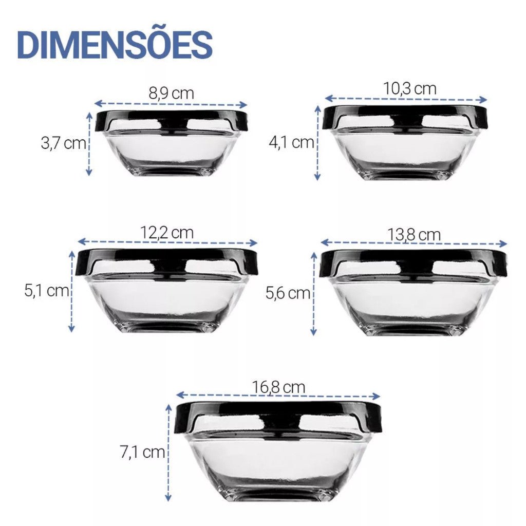 Conjunto de Tigelas Bowl 5 Peças – Organização e Frescor na Sua Cozinha - LK House