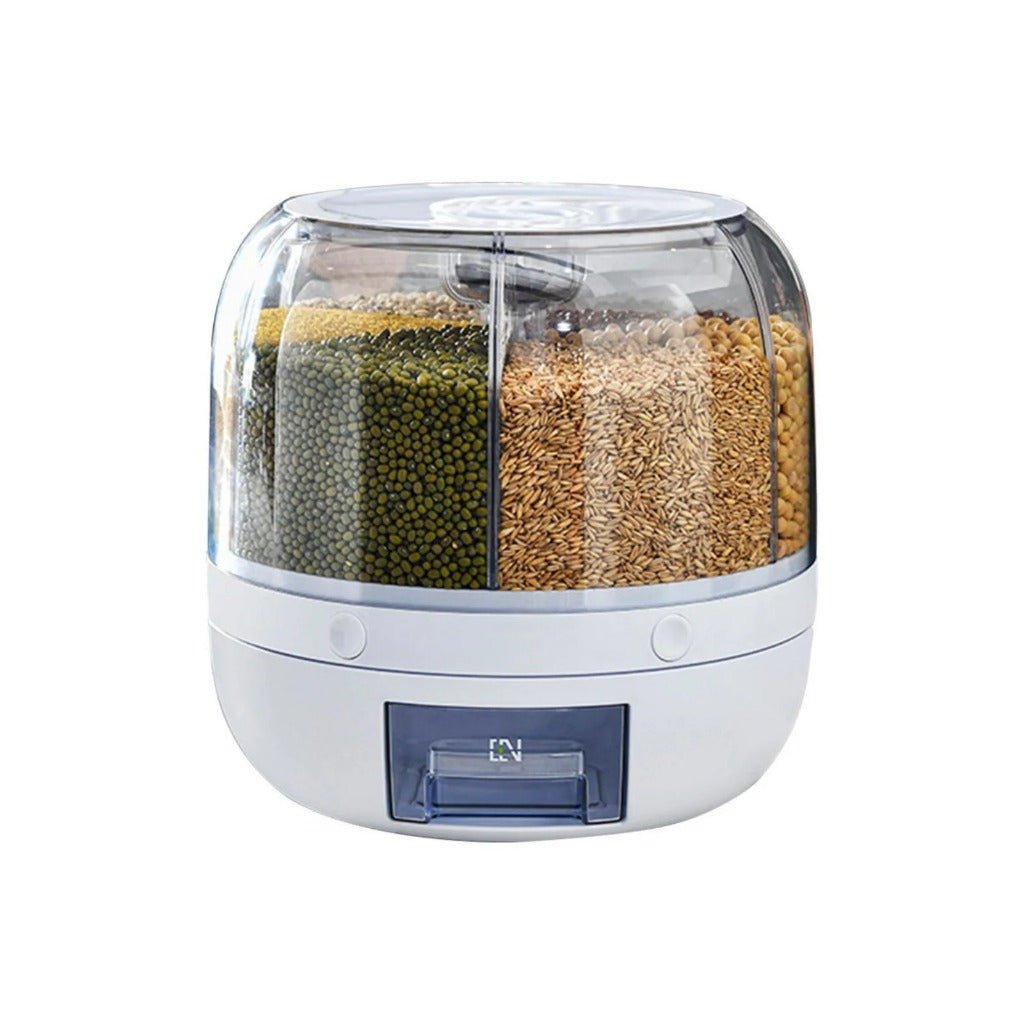 Dispenser Giratório de Alimentos com 6 Compartimentos para Grãos - LK House