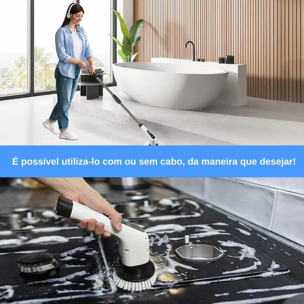 escova eletrica de limpeza 9 em 1 – Limpeza Rápida e Eficiente - LK House