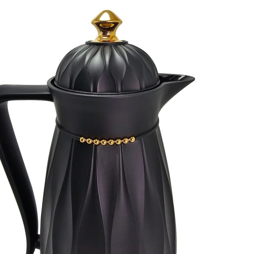 Garrafa Térmica de Café Chic 1L Preta e Dourada – Estilo e Alta Conservação Térmica - LK House