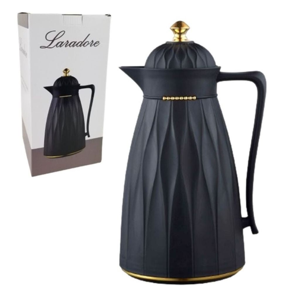 Garrafa Térmica de Café Chic 1L Preta e Dourada – Estilo e Alta Conservação Térmica - LK House