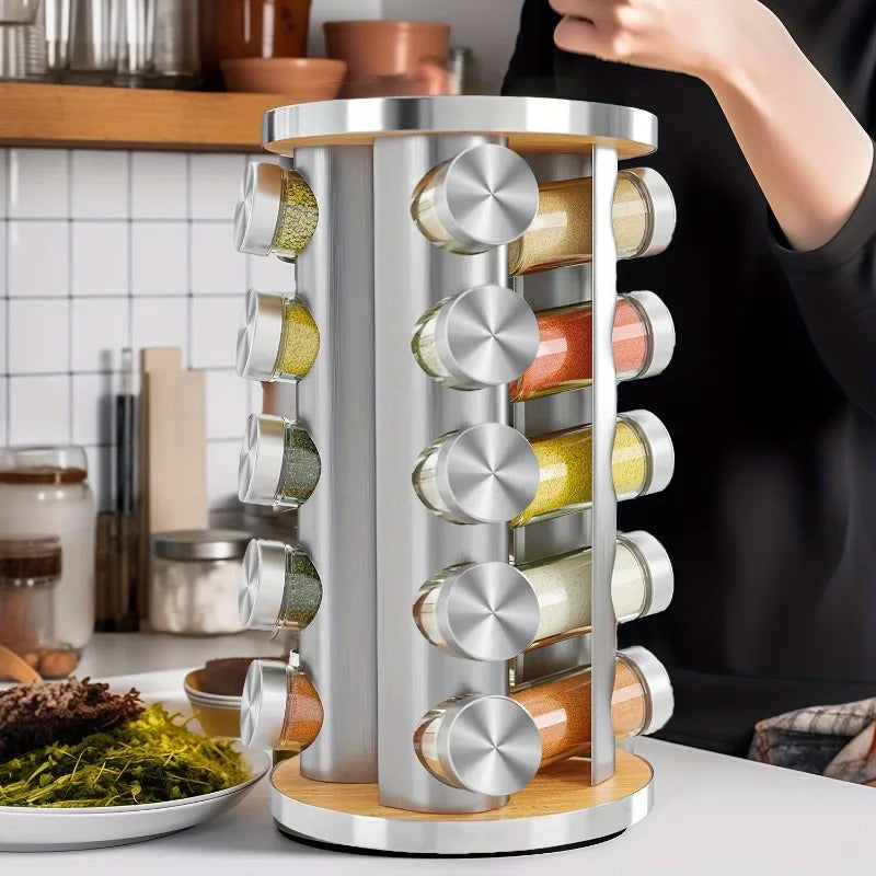 Porta Tempero Giratório com 12 Potes – Organização e Praticidade