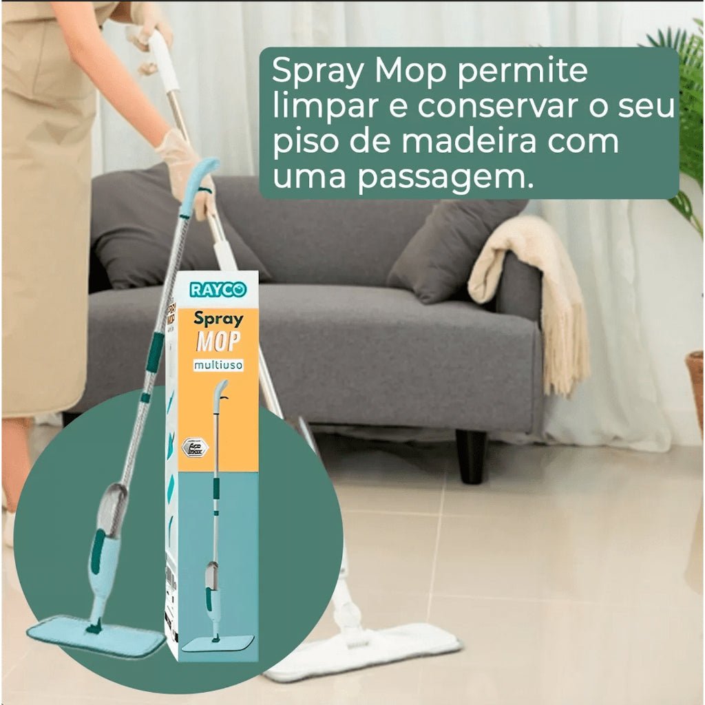 Mop Spray com Refil Microfibra Reutilizável – Limpeza Eficiente e Sem Esforço - LK House