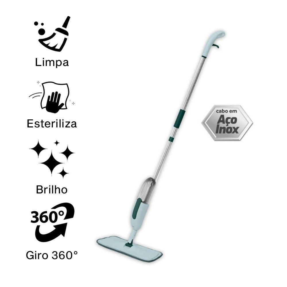 Mop Spray Giratório 360° com Reservatório – Limpeza Prática e Eficiente - LK House
