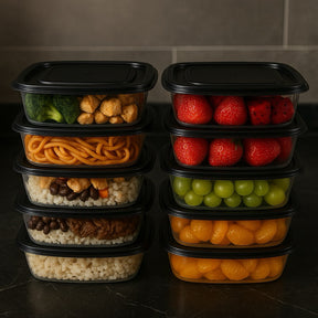 Kit 10 Potes de 1 Litro Trasnsparente – Armazenamento Inteligente e Livre de Vazamentos