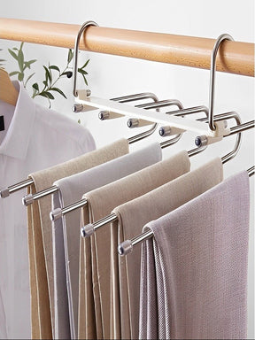 Cabide Organizador 5 em 1 em Aço Inox – Mais Espaço e Organização no Seu Guarda-Roupa