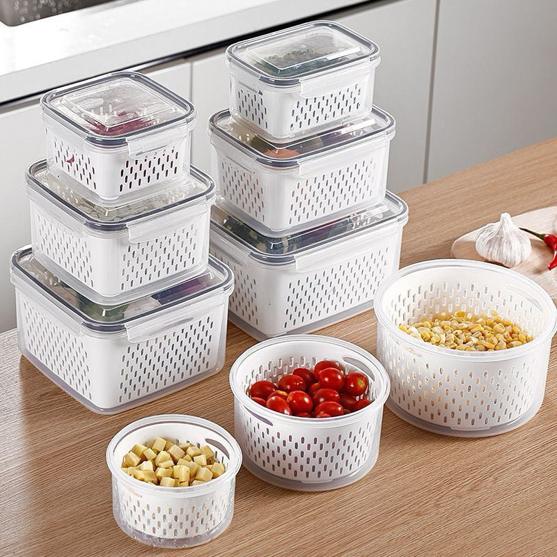 Organizadores de Geladeira com Tampa - Kit com 3 Unidades