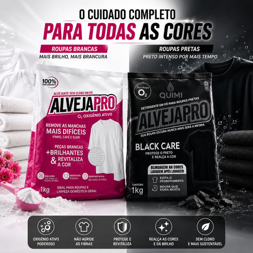 AlvejaPro - Tira Manchas de Roupas Brancas e Coloridas