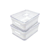 Organizadores de Geladeira Kit com 2 Cesto e Tampa com Respirador