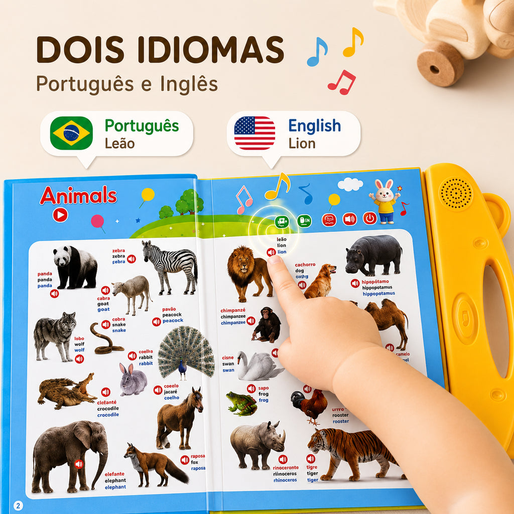 Livro Falante Bilíngue - criança usando