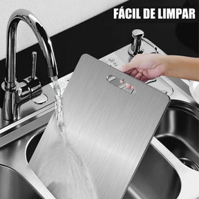 Tábua de Corte Profissional em Aço Inox – Antibacteriana e Ultra Resistente