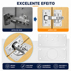 Kit 10 Placas Reparo para Consertar Dobradiça Armário