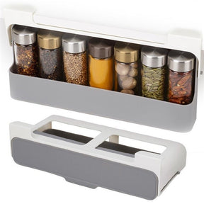 Organizador Porta Temperos Retratil Prateleira Com 6 Potes Cozinha Condimentos