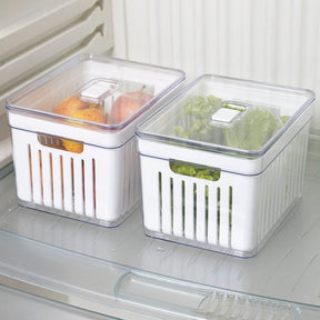 Organizadores de Geladeira Kit com 2 Cesto e Tampa com Respirador
