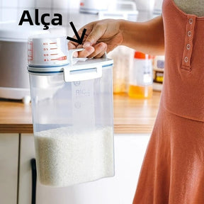 Pote Hermético 2,5L com Medidor – Organização, Praticidade e Frescor na Sua Cozinha