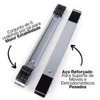 Base movedora extensível em aço reforçado com seis rodinhas para eletrodomésticos