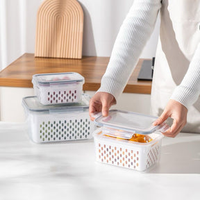 Organizadores de Geladeira com Tampa - Kit com 3 Unidades