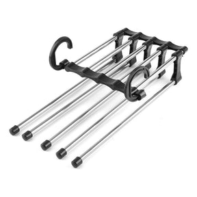 Cabide Organizador 5 em 1 em Aço Inox – Mais Espaço e Organização no Seu Guarda-Roupa