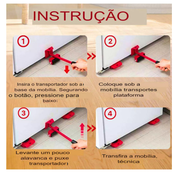 Kit Movedor de Móveis 5 Peças — Mova Móveis Com Mais Facilidade