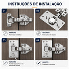 Kit 10 Placas Reparo para Consertar Dobradiça Armário