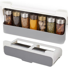 Organizador Porta Temperos Retratil Prateleira Com 6 Potes Cozinha Condimentos