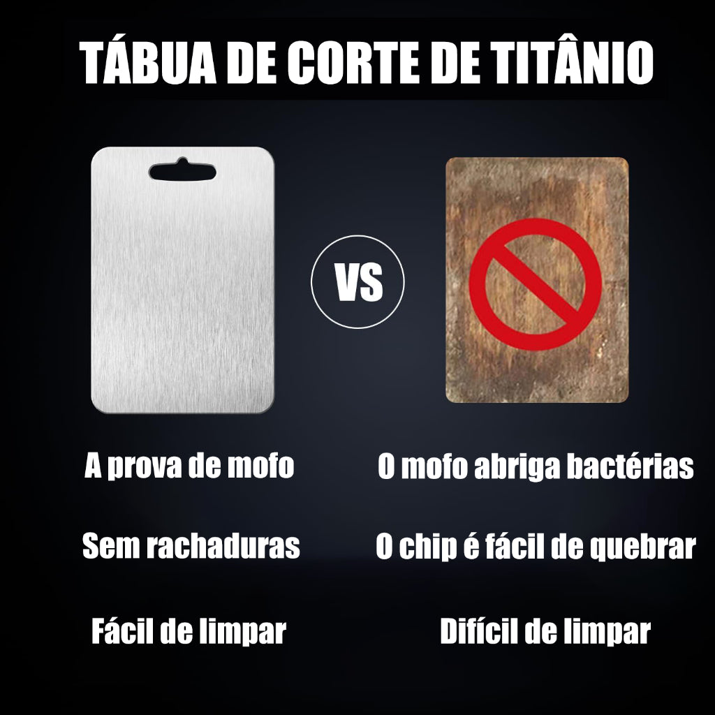 Tábua de Corte Profissional em Aço Inox – Antibacteriana e Ultra Resistente