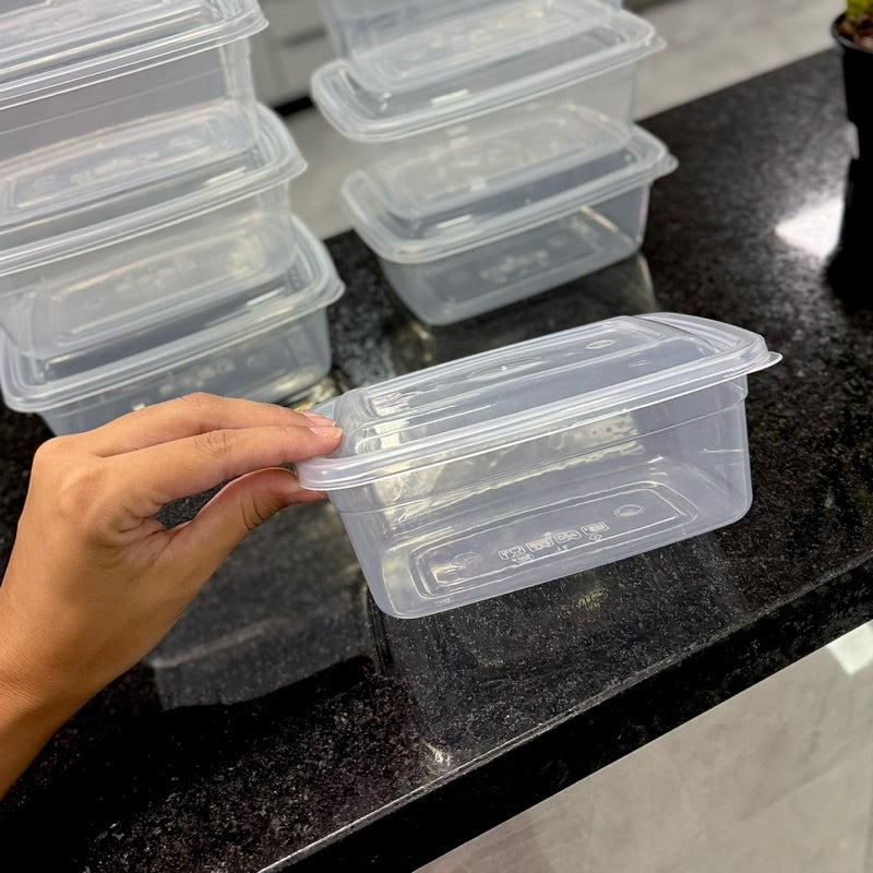 Kit 10 Potes de 1 Litro Trasnsparente – Armazenamento Inteligente e Livre de Vazamentos