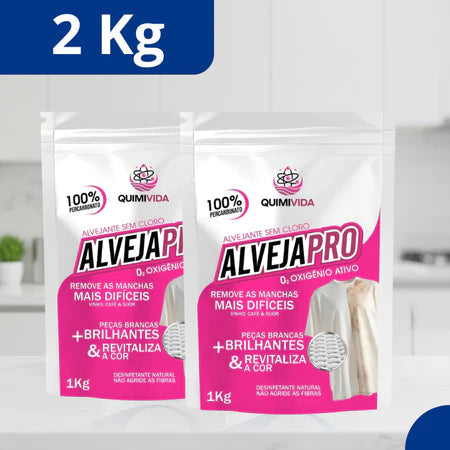 AlvejaPro - Tira Manchas de Roupas Brancas e Coloridas
