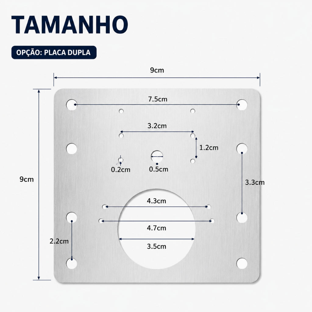 Kit 10 Placas Reparo para Consertar Dobradiça Armário