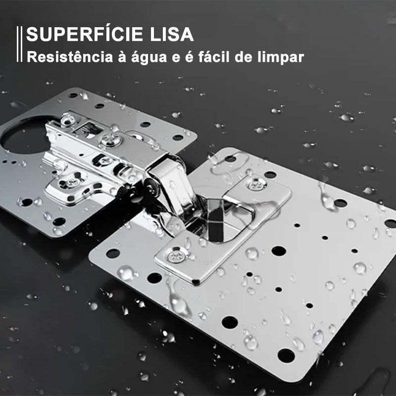 Kit 10 Placas Reparo para Consertar Dobradiça Armário