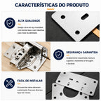 Kit 10 Placas Reparo para Consertar Dobradiça Armário