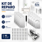 Kit 10 Placas Reparo para Consertar Dobradiça Armário