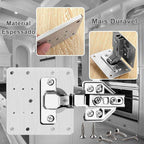 Kit 10 Placas Reparo para Consertar Dobradiça Armário