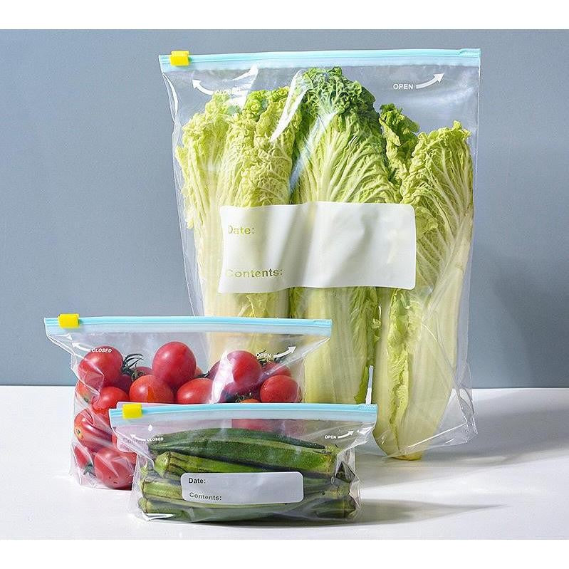 Kit 20 Sacos Herméticos Reutilizáveis para Alimentos – Zip Lock, Freezer e Geladeira