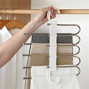 Cabide Organizador 5 em 1 em Aço Inox – Mais Espaço e Organização no Seu Guarda-Roupa