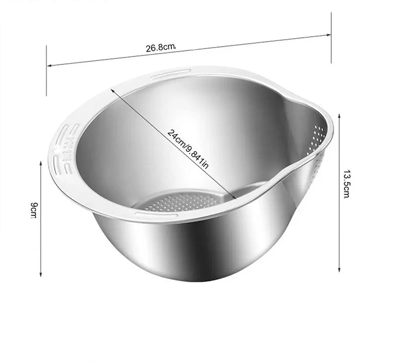 Lavadora de arroz filtro tigela aço inoxidável 304 tigela de lavagem de arroz peneira de arroz escorredor frutas e vegetais ferramentas de cozinha