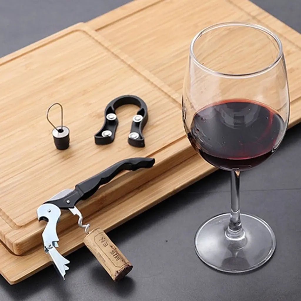 Abridor de garrafas de vinho portátil com 5 peças - LK House