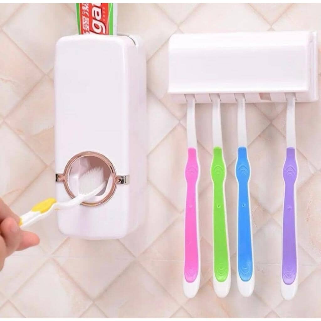 aplicador de pasta de dente Automático + Suporte para 5 escovas - LK House