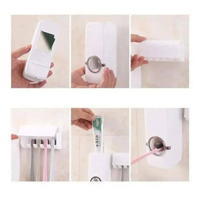 aplicador de pasta de dente Automático + Suporte para 5 escovas - LK House